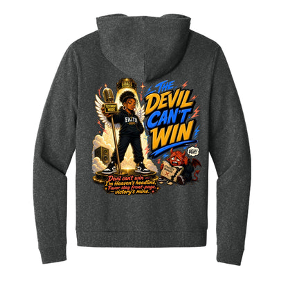 The Devil Can’t Win Women’s Christian Full‑Zip Hooded Sweatshirt - ClaimedbyGodDesigns