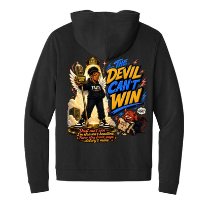 The Devil Can’t Win Women’s Christian Full‑Zip Hooded Sweatshirt - ClaimedbyGodDesigns
