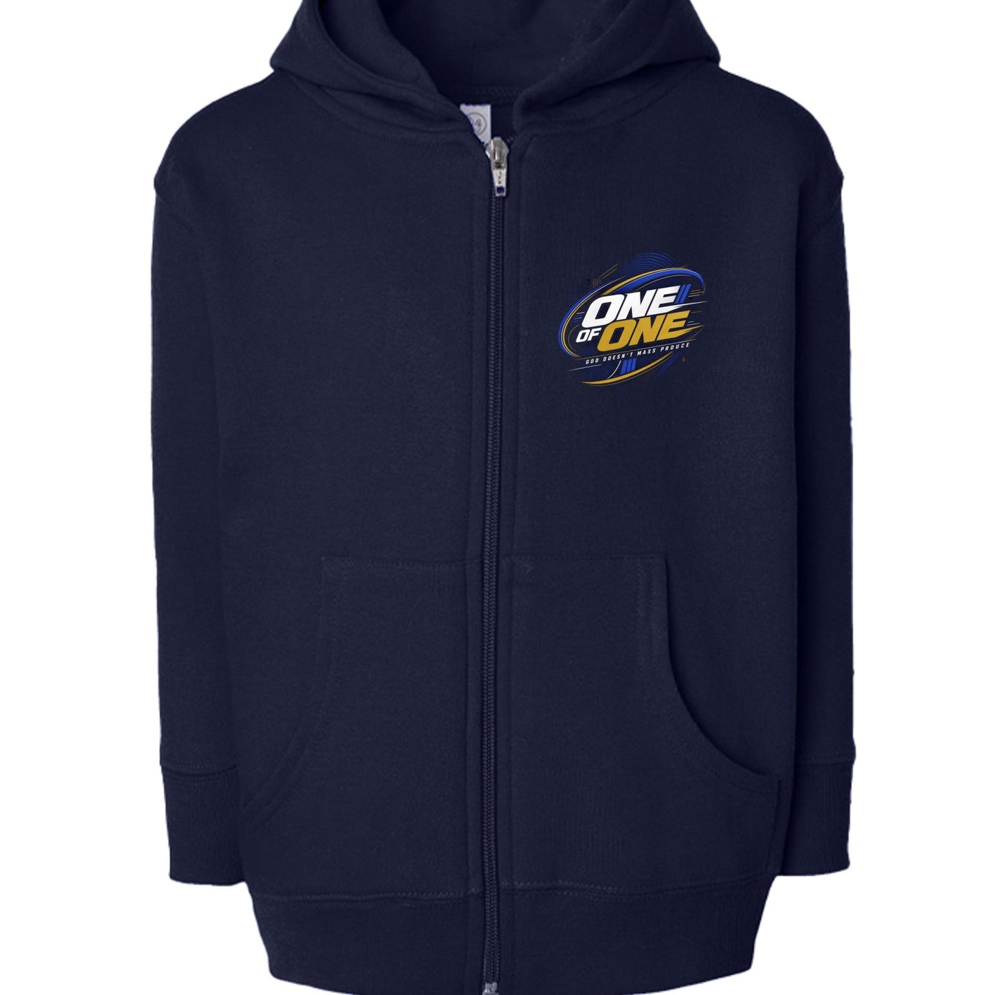 One Of One — God Does Not Mass Produce Toddler Christian Full‑Zip Hooded Sweatshirt** - ClaimedbyGodDesigns