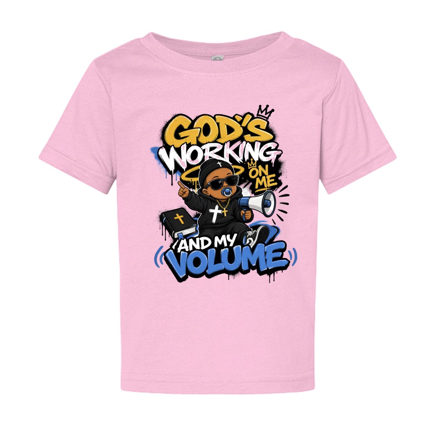 God's Working On Me And My Volume Baby Christian T-shirt - ClaimedbyGodDesigns