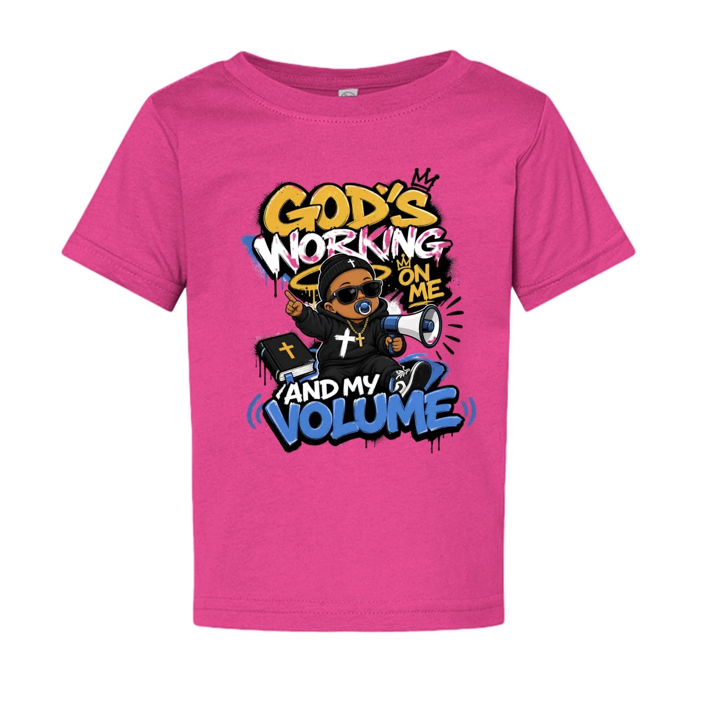 God's Working On Me And My Volume Baby Christian T-shirt - ClaimedbyGodDesigns