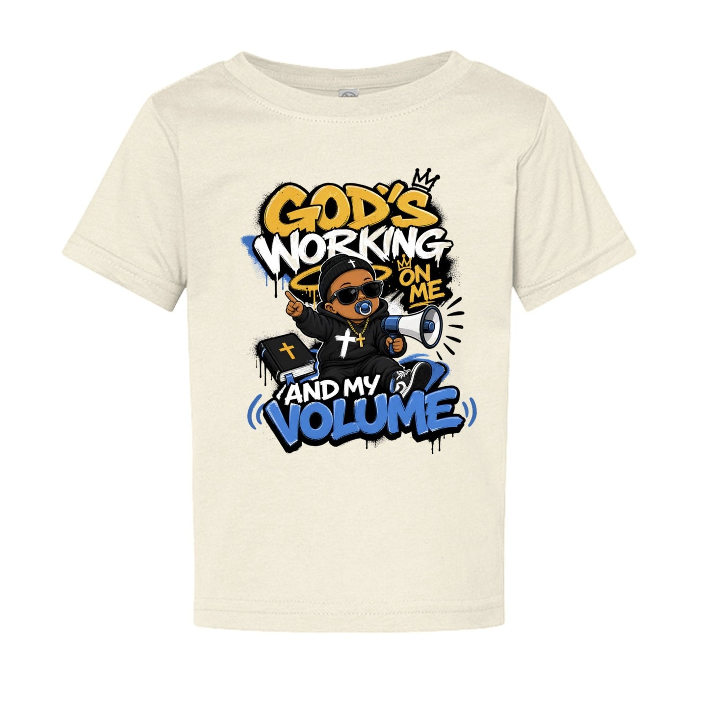 God's Working On Me And My Volume Baby Christian T-shirt - ClaimedbyGodDesigns