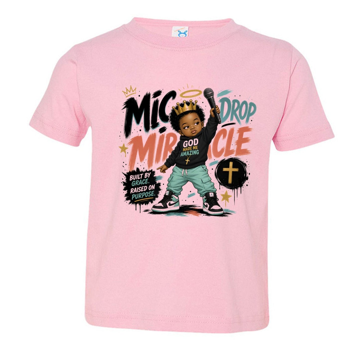 Mic Drop Miracle Toddler Christian T-shirt - ClaimedbyGodDesigns