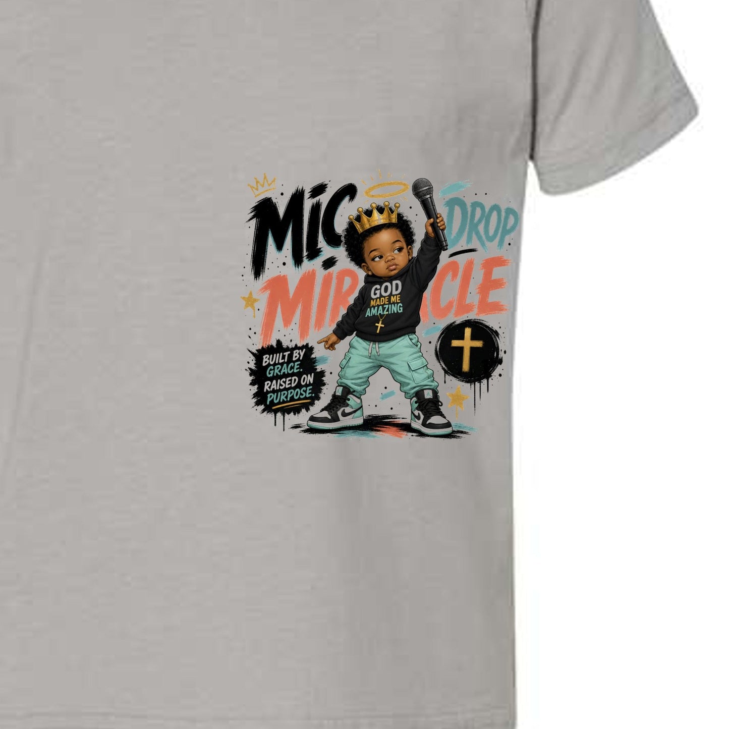 Mic Drop Miracle Toddler Christian T-shirt - ClaimedbyGodDesigns
