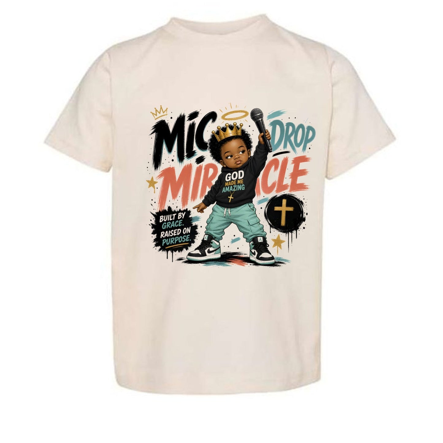 Mic Drop Miracle Toddler Christian T-shirt - ClaimedbyGodDesigns