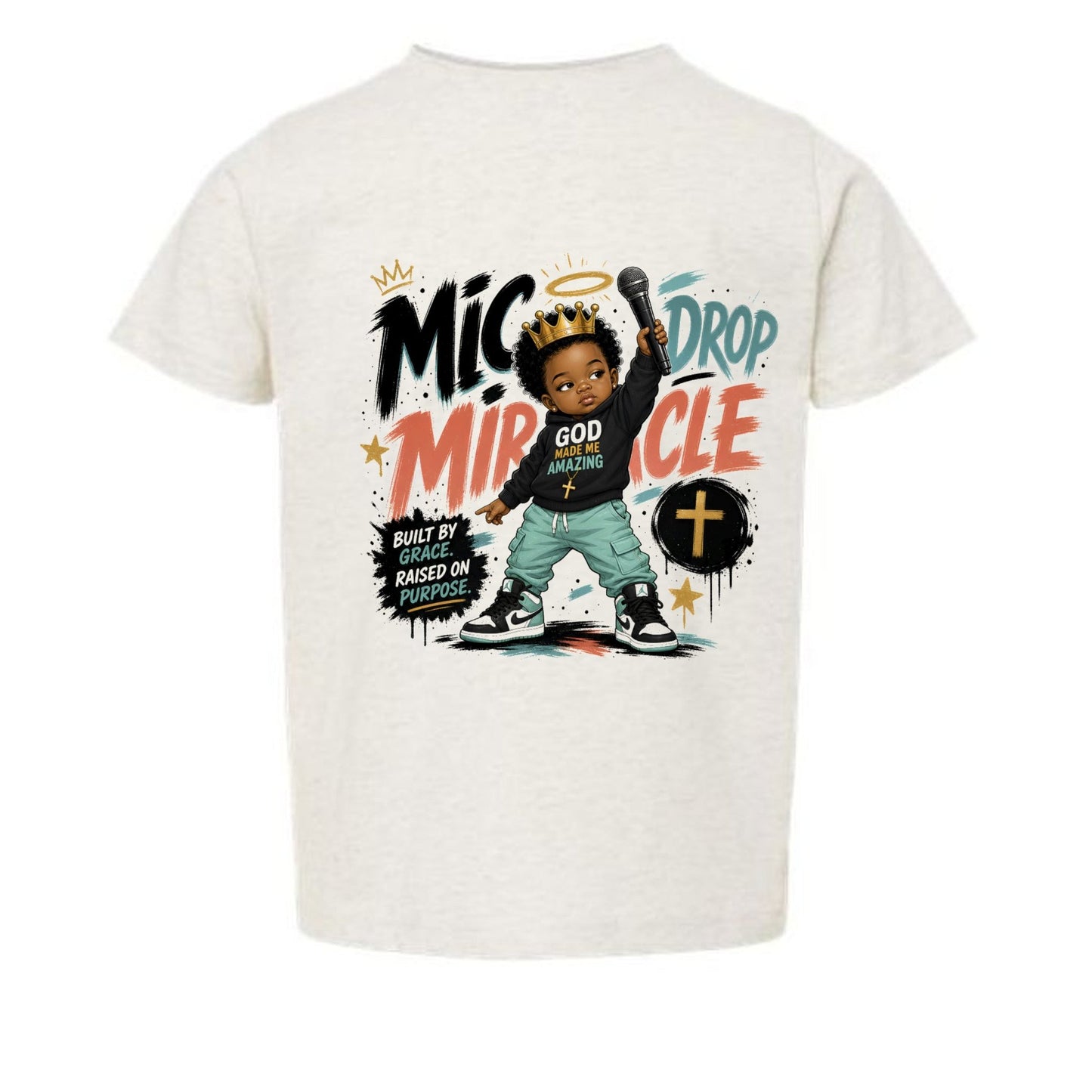 Mic Drop Miracle Toddler Christian T-shirt - ClaimedbyGodDesigns