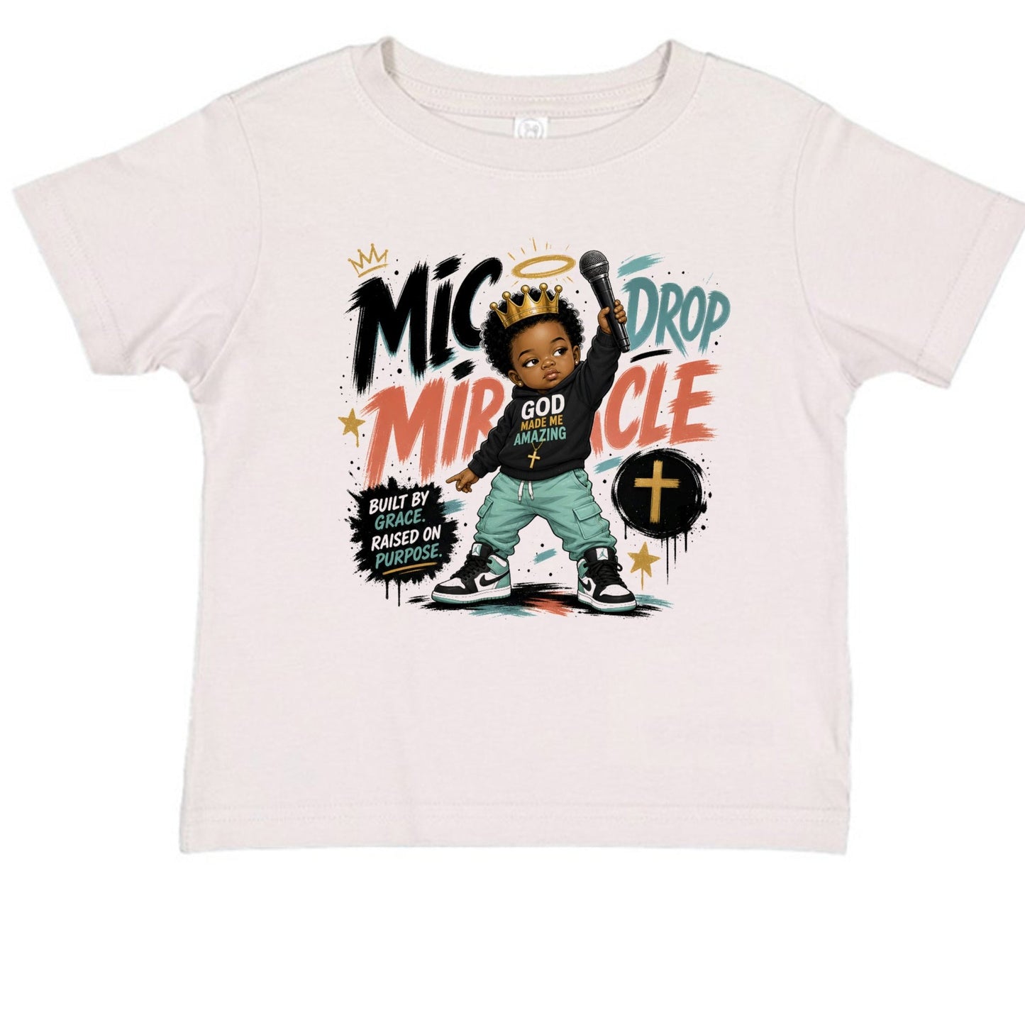 Mic Drop Miracle Toddler Christian T-shirt - ClaimedbyGodDesigns