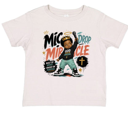 Mic Drop Miracle Toddler Christian T-shirt - ClaimedbyGodDesigns