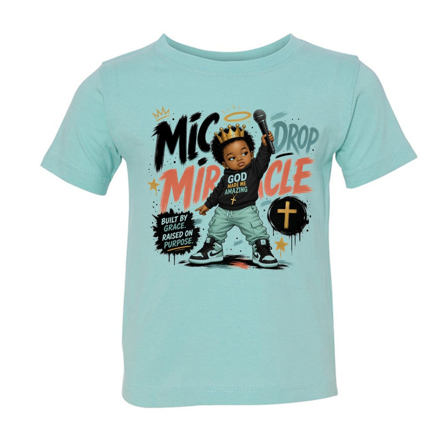 Mic Drop Miracle Toddler Christian T-shirt - ClaimedbyGodDesigns