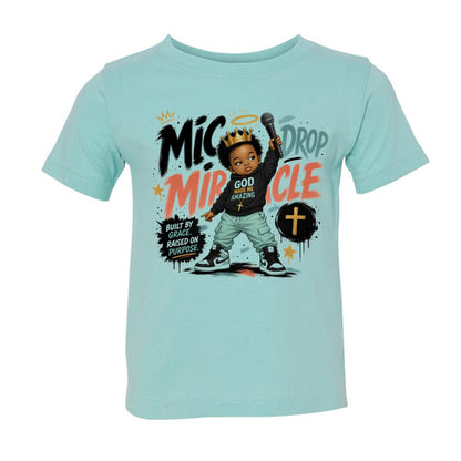 Mic Drop Miracle Toddler Christian T-shirt - ClaimedbyGodDesigns