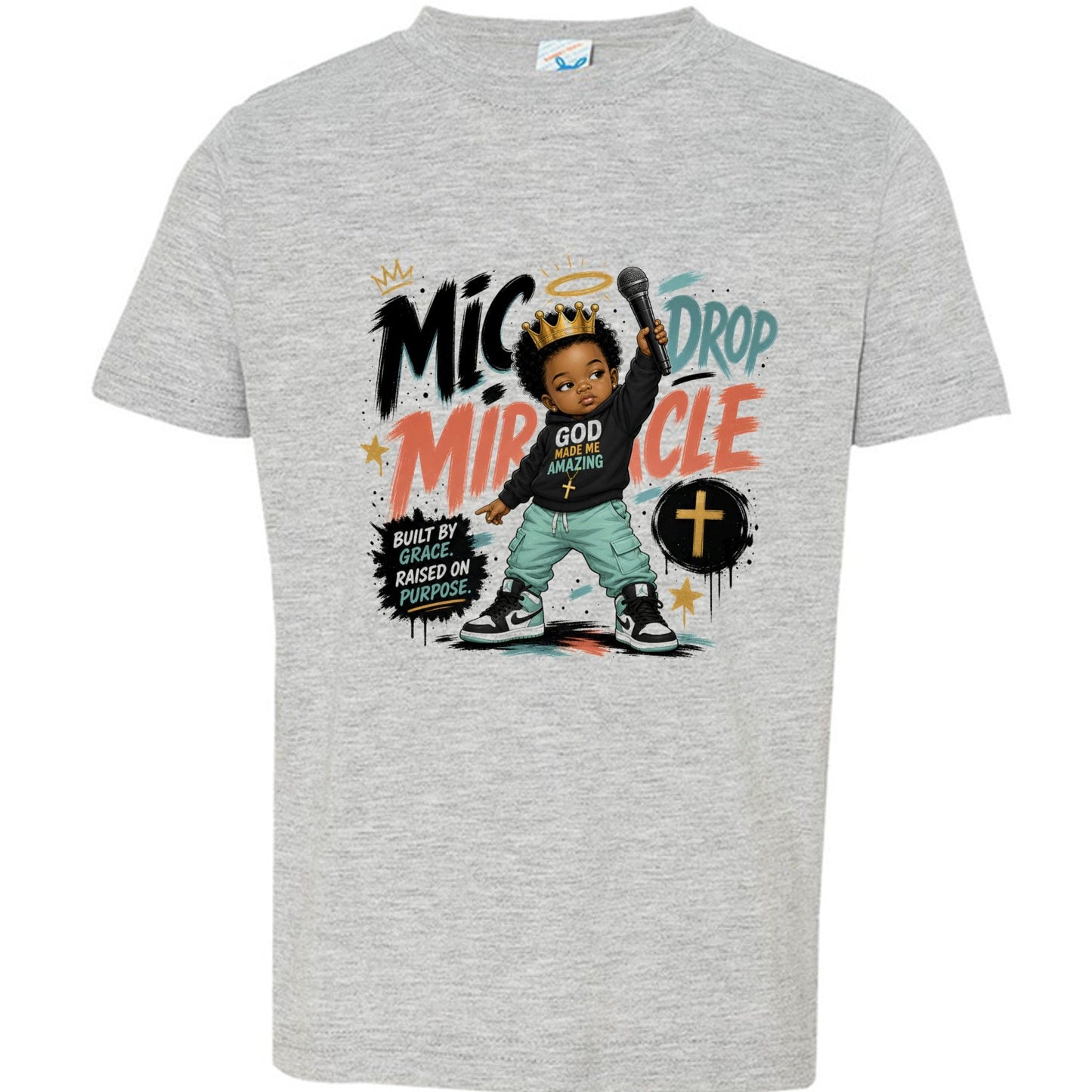 Mic Drop Miracle Toddler Christian T-shirt - ClaimedbyGodDesigns