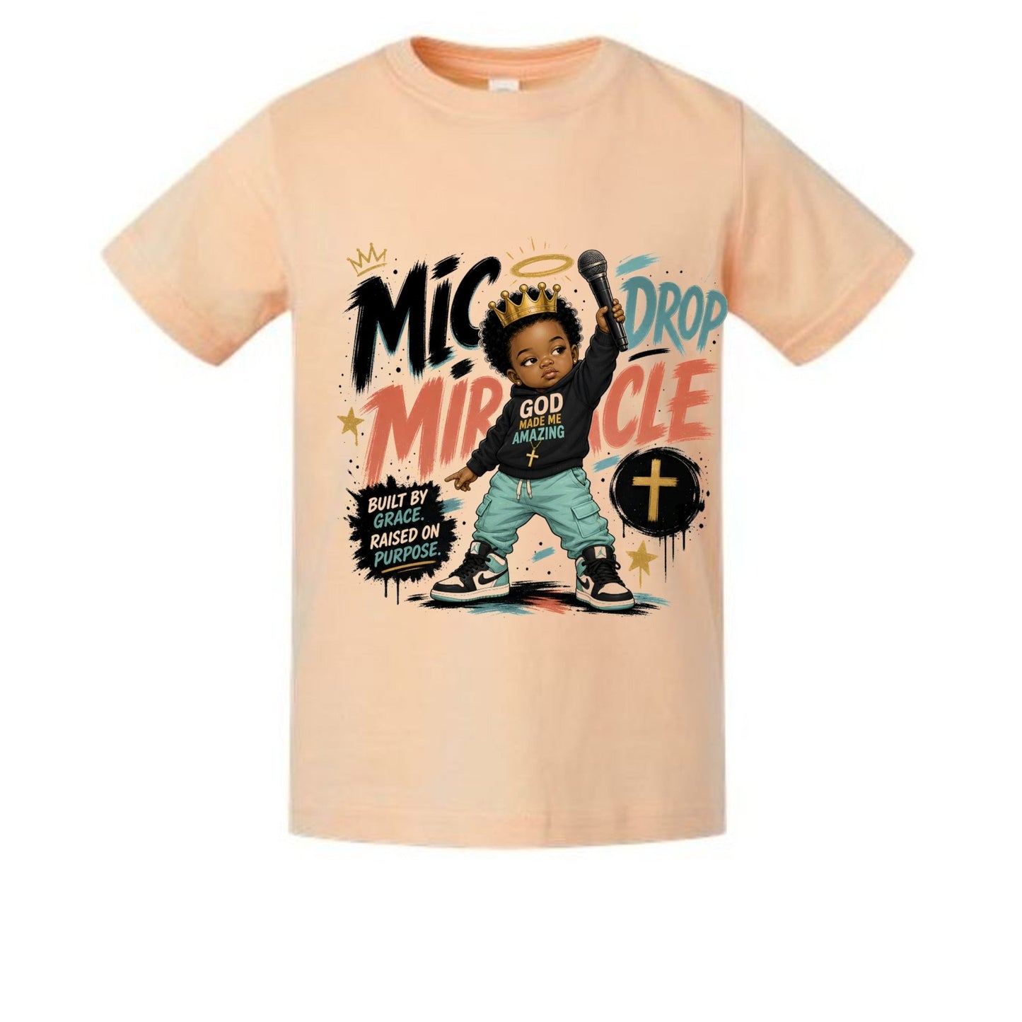 Mic Drop Miracle Toddler Christian T-shirt - ClaimedbyGodDesigns