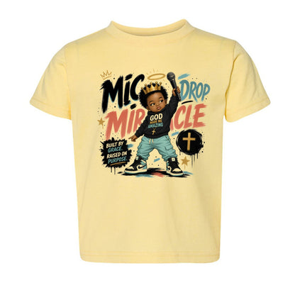 Mic Drop Miracle Toddler Christian T-shirt - ClaimedbyGodDesigns
