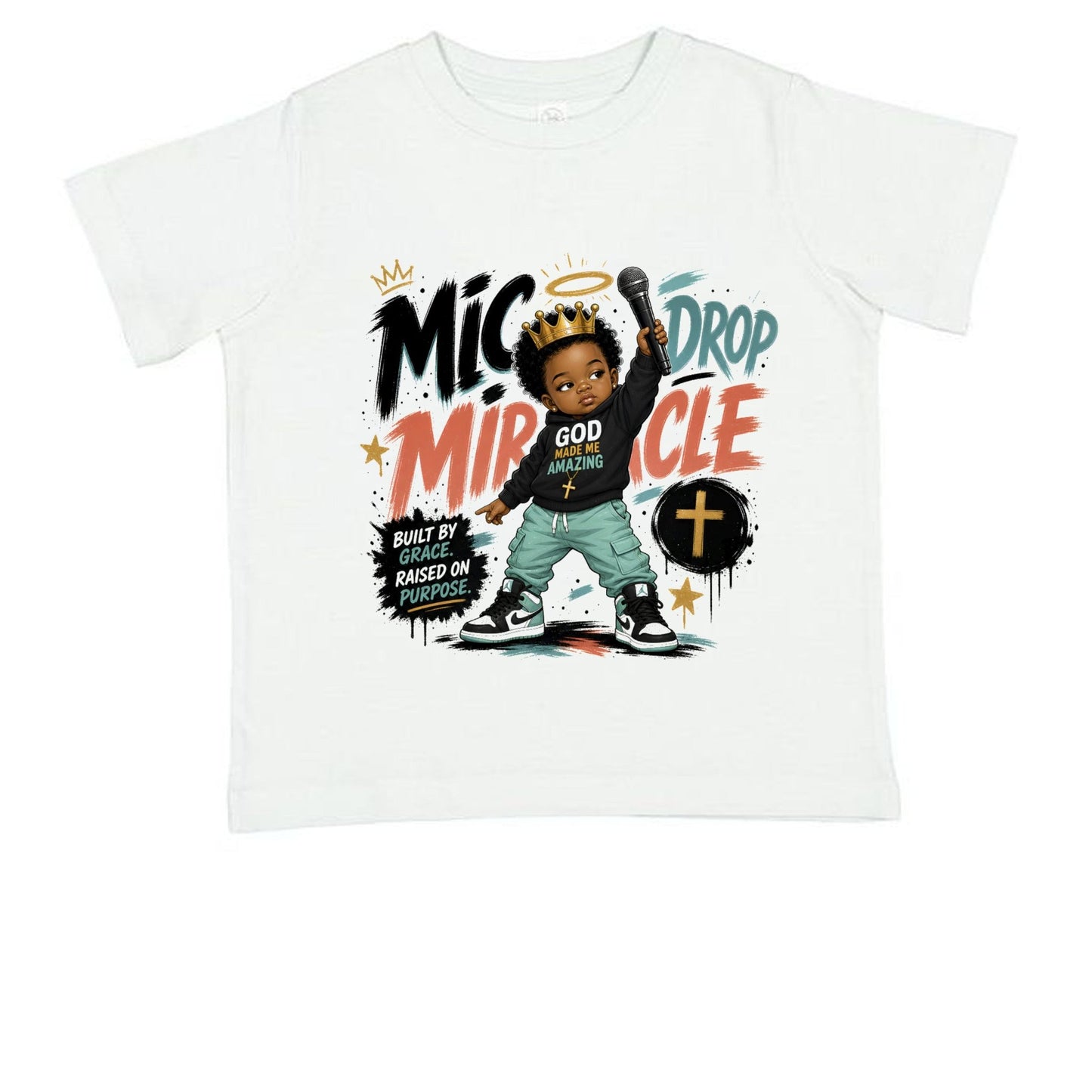 Mic Drop Miracle Toddler Christian T-shirt - ClaimedbyGodDesigns
