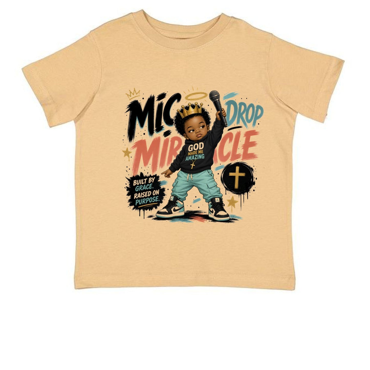 Mic Drop Miracle Toddler Christian T-shirt - ClaimedbyGodDesigns
