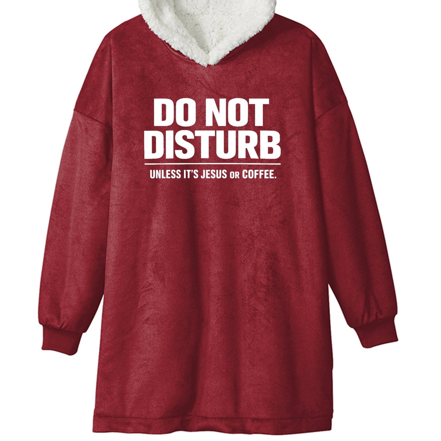 Do Not Disturb Unless It's Jesus Or Coffee Funny Premium Christian Wearable Blanket - ClaimedbyGodDesigns