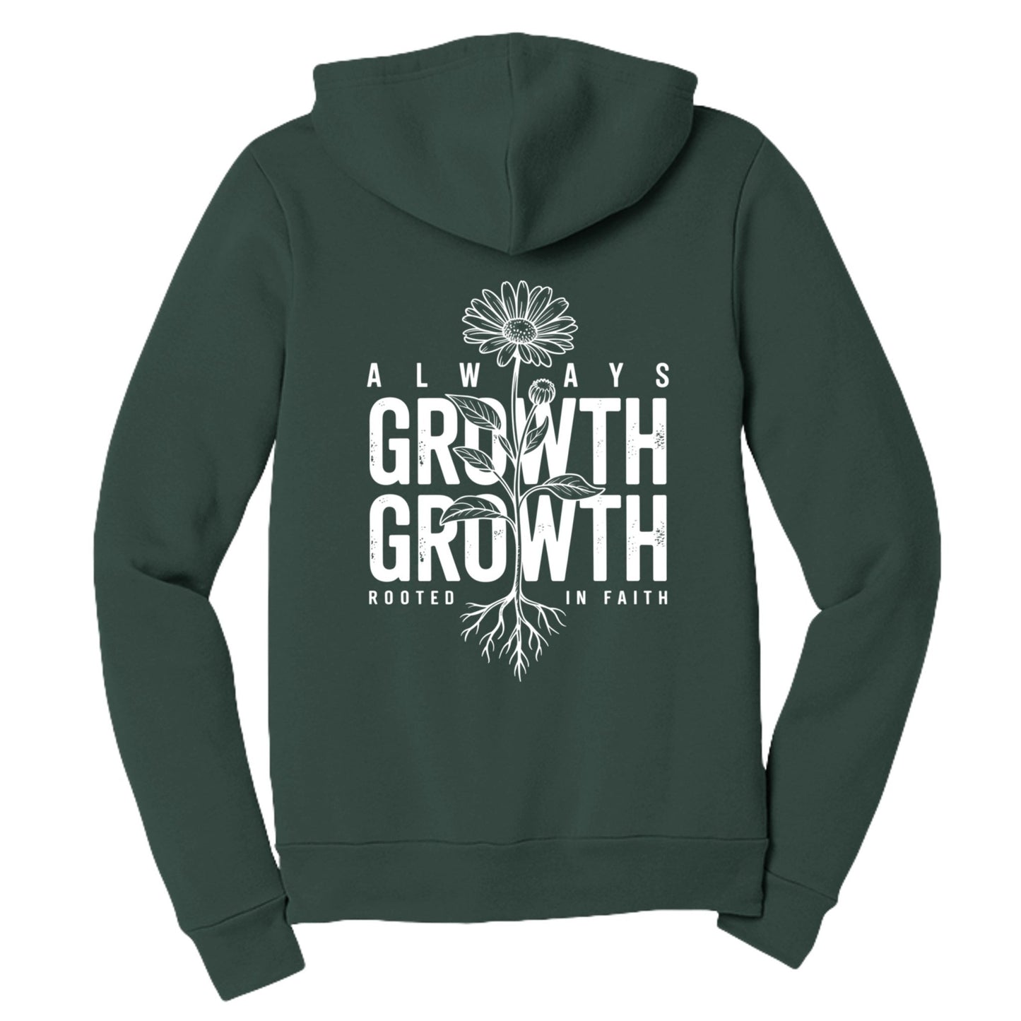 Always Growth Rooted In Faith Women's Christian Full - zip Hooded Sweatshirt - ClaimedbyGodDesigns