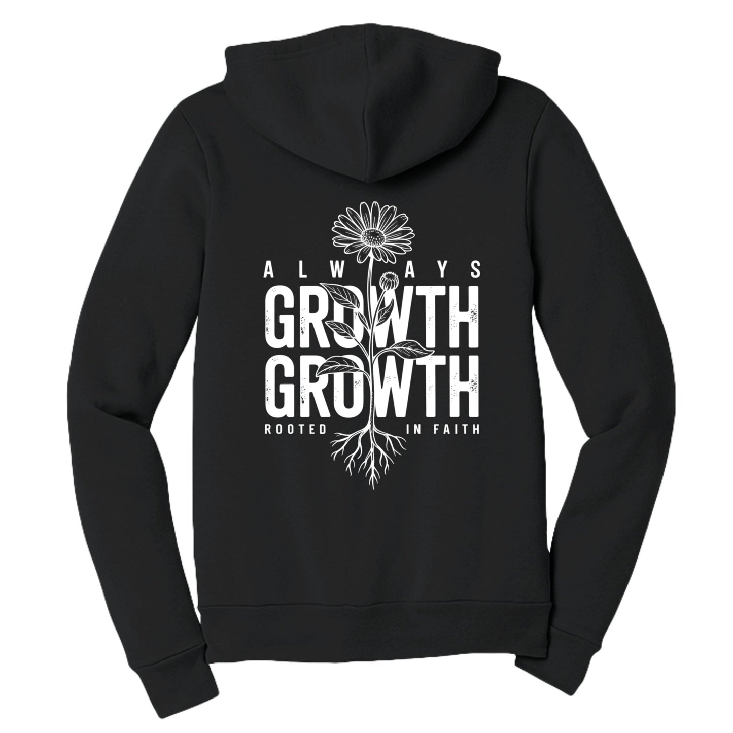 Always Growth Rooted In Faith Women's Christian Full - zip Hooded Sweatshirt - ClaimedbyGodDesigns
