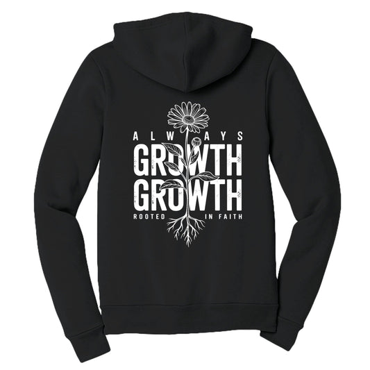 Always Growth Rooted In Faith Women's Christian Full - zip Hooded Sweatshirt - ClaimedbyGodDesigns