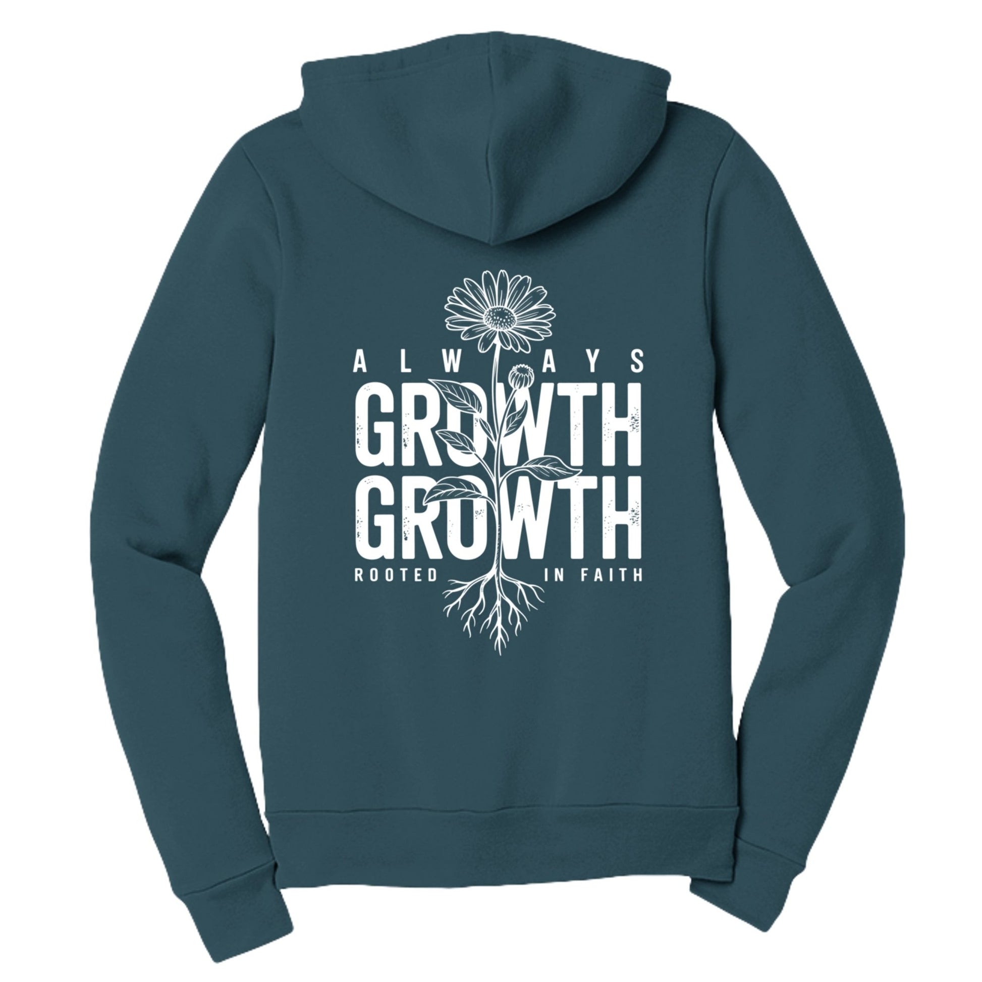 Always Growth Rooted In Faith Women's Christian Full - zip Hooded Sweatshirt - ClaimedbyGodDesigns