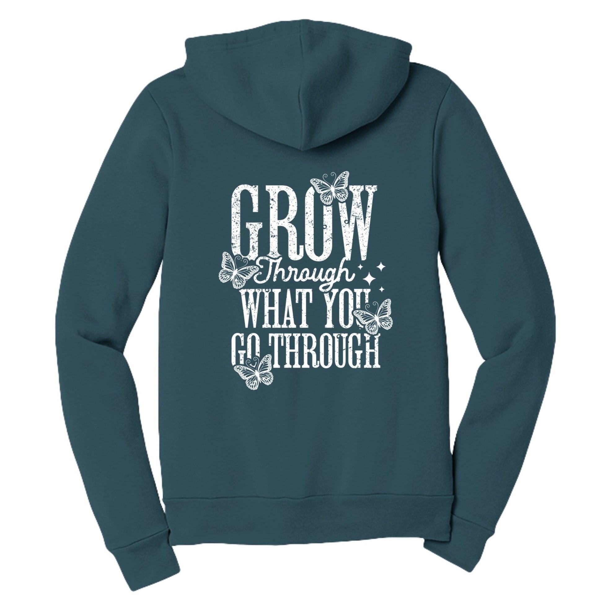 Grow Through What You Go Through Women's Christian Full - zip Hooded Sweatshirt - ClaimedbyGodDesigns