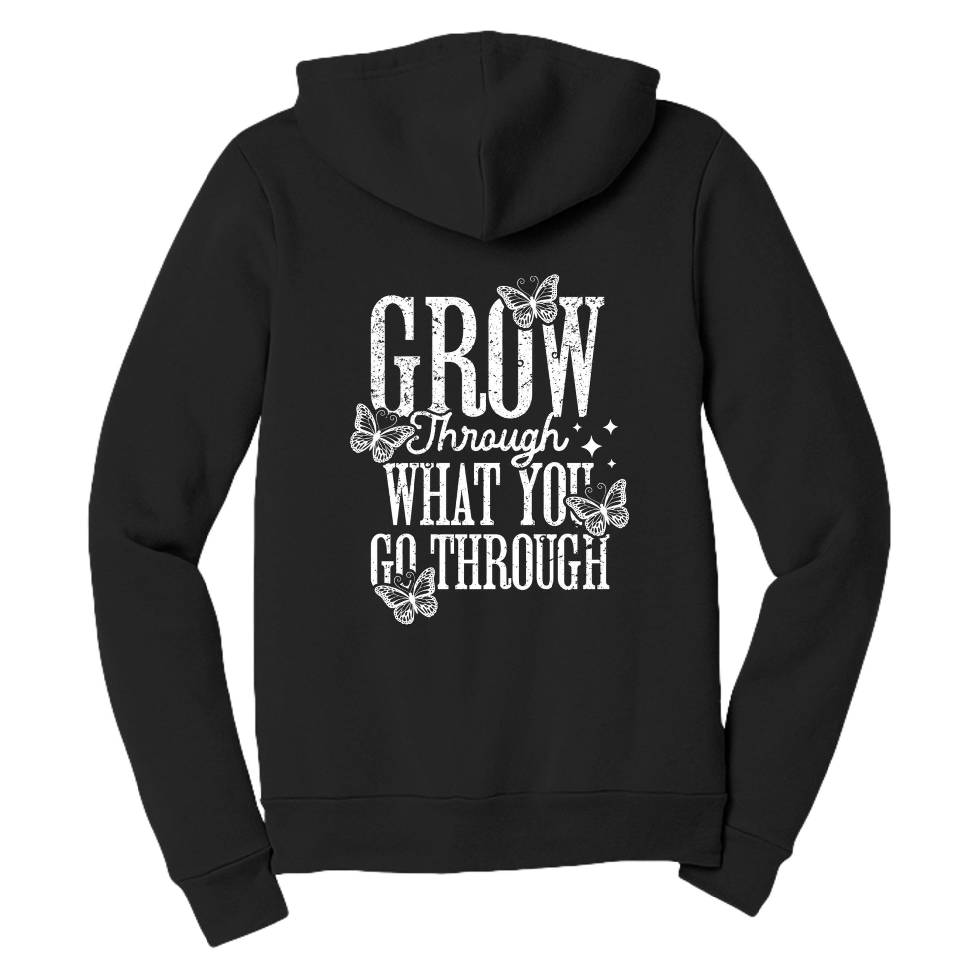 Grow Through What You Go Through Women's Christian Full - zip Hooded Sweatshirt - ClaimedbyGodDesigns