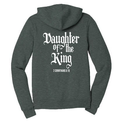 Daughter Of The King Women's Christian Full - zip Hooded Sweatshirt - ClaimedbyGodDesigns