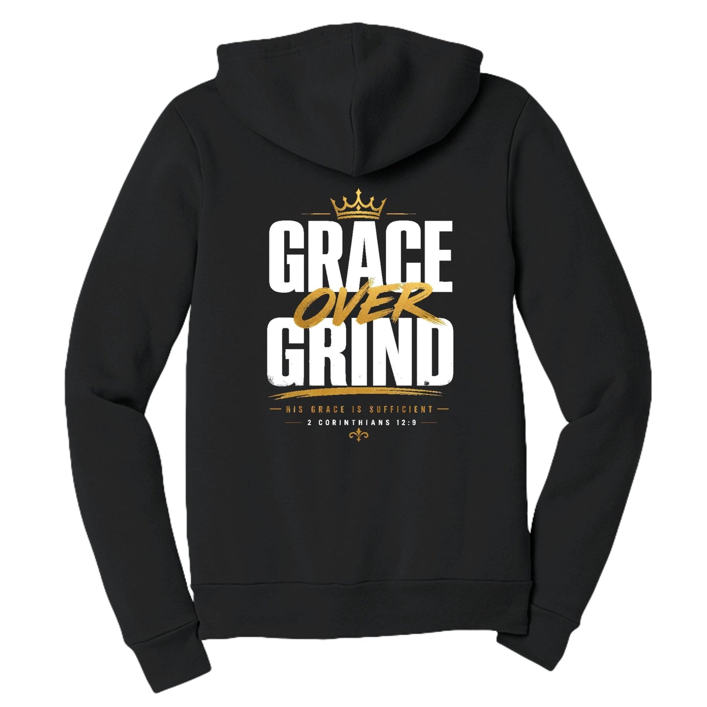 Grace Over Grind Women's Christian Full‑Zip Hooded Sweatshirt - ClaimedbyGodDesigns