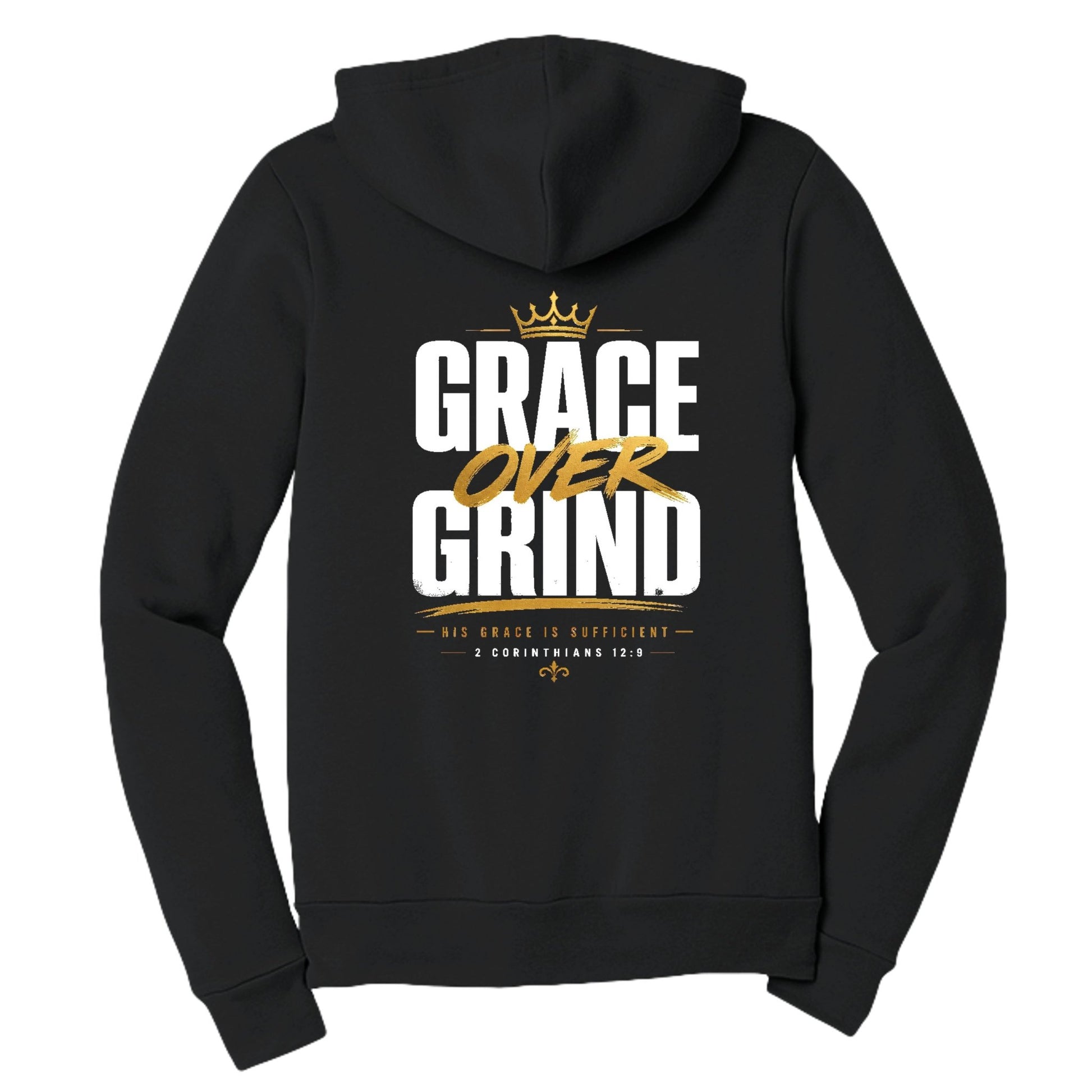 Grace Over Grind Women's Christian Full‑Zip Hooded Sweatshirt - ClaimedbyGodDesigns