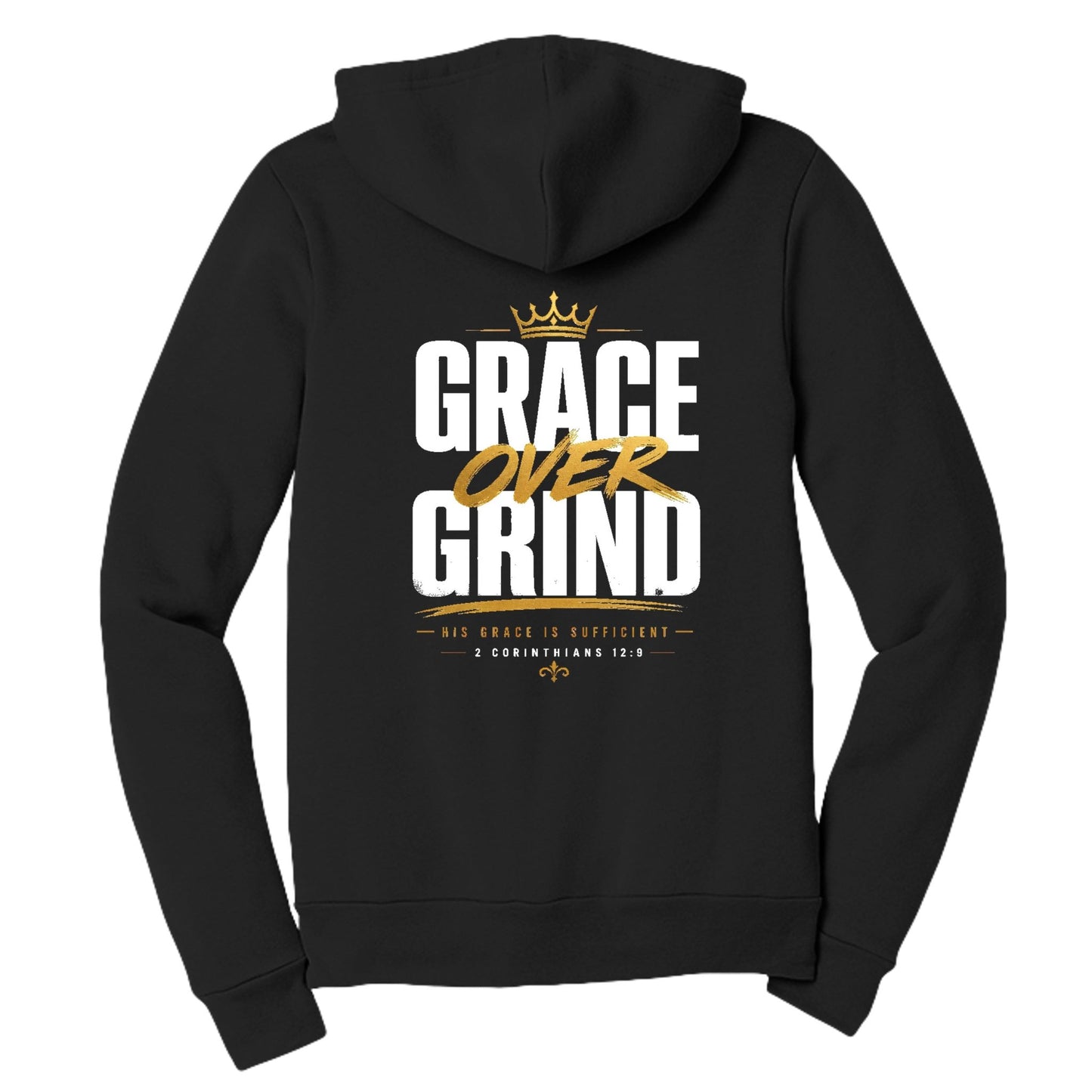 Grace Over Grind Women's Christian Full‑Zip Hooded Sweatshirt - ClaimedbyGodDesigns