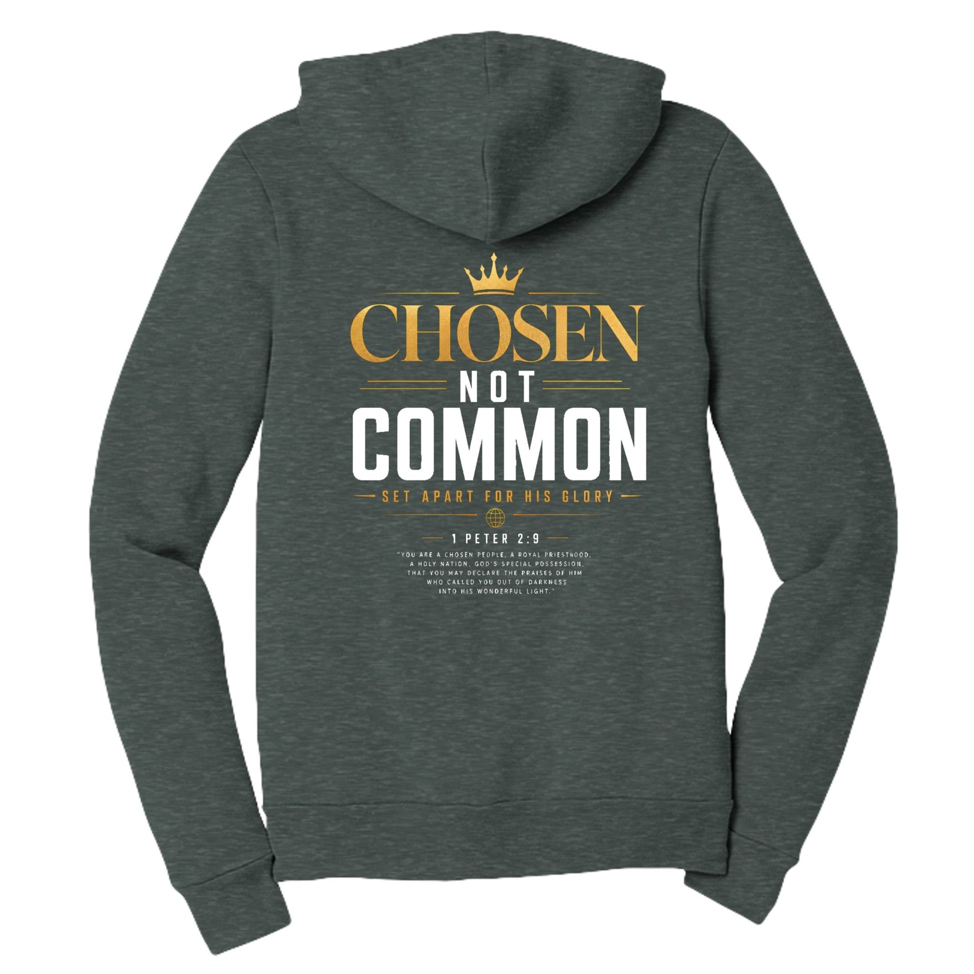 Chosen Not Common Women's Christian Full - zip Hooded Sweatshirt - ClaimedbyGodDesigns