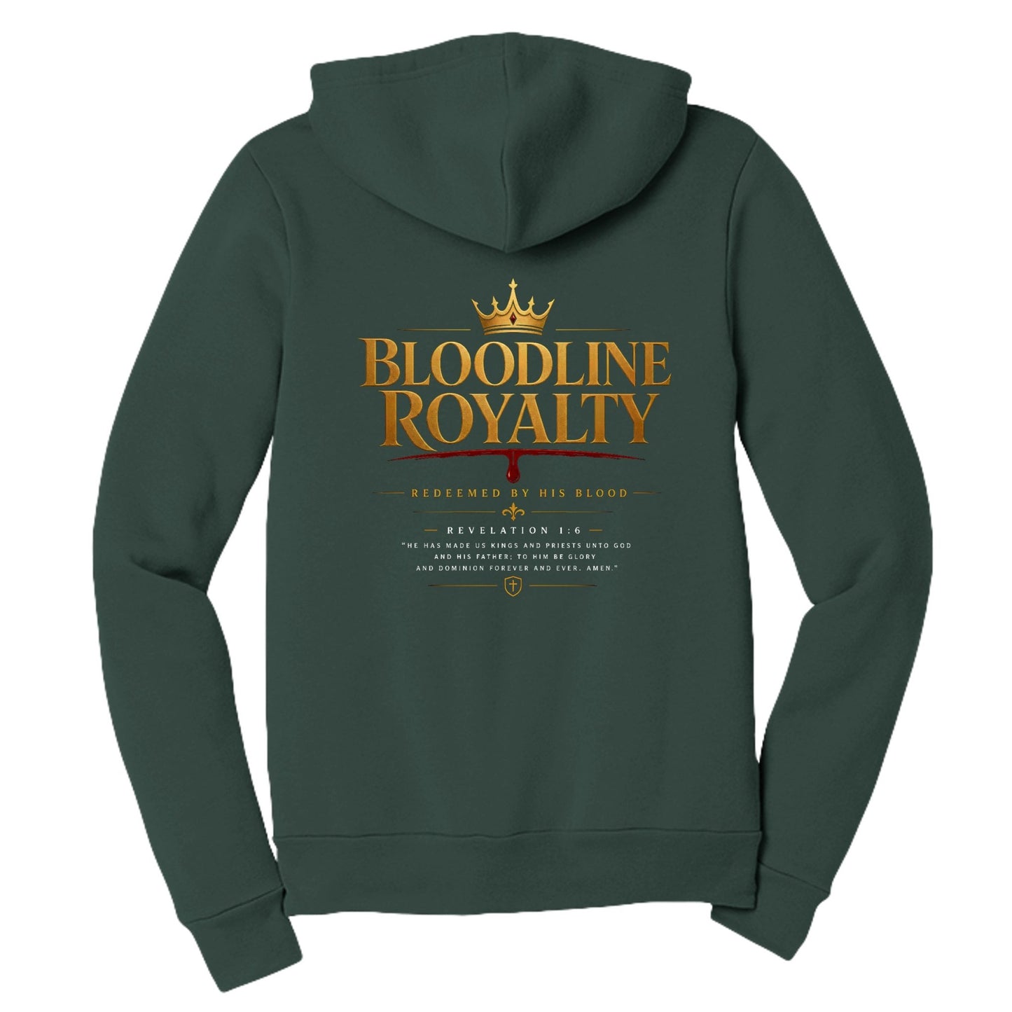 Bloodline Royalty Women’s Christian Full‑Zip Hooded Sweatshirt - ClaimedbyGodDesigns