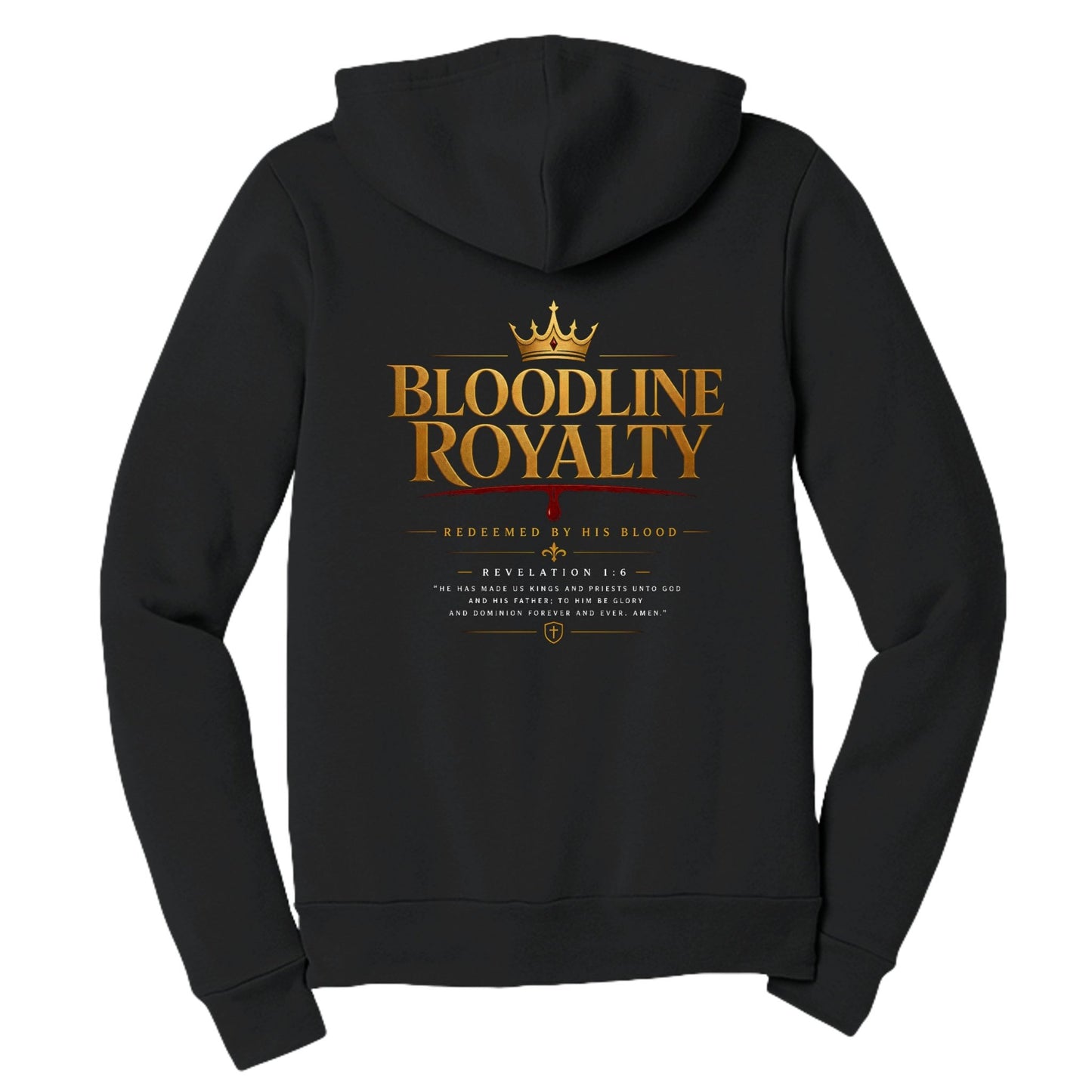 Bloodline Royalty Women’s Christian Full‑Zip Hooded Sweatshirt - ClaimedbyGodDesigns