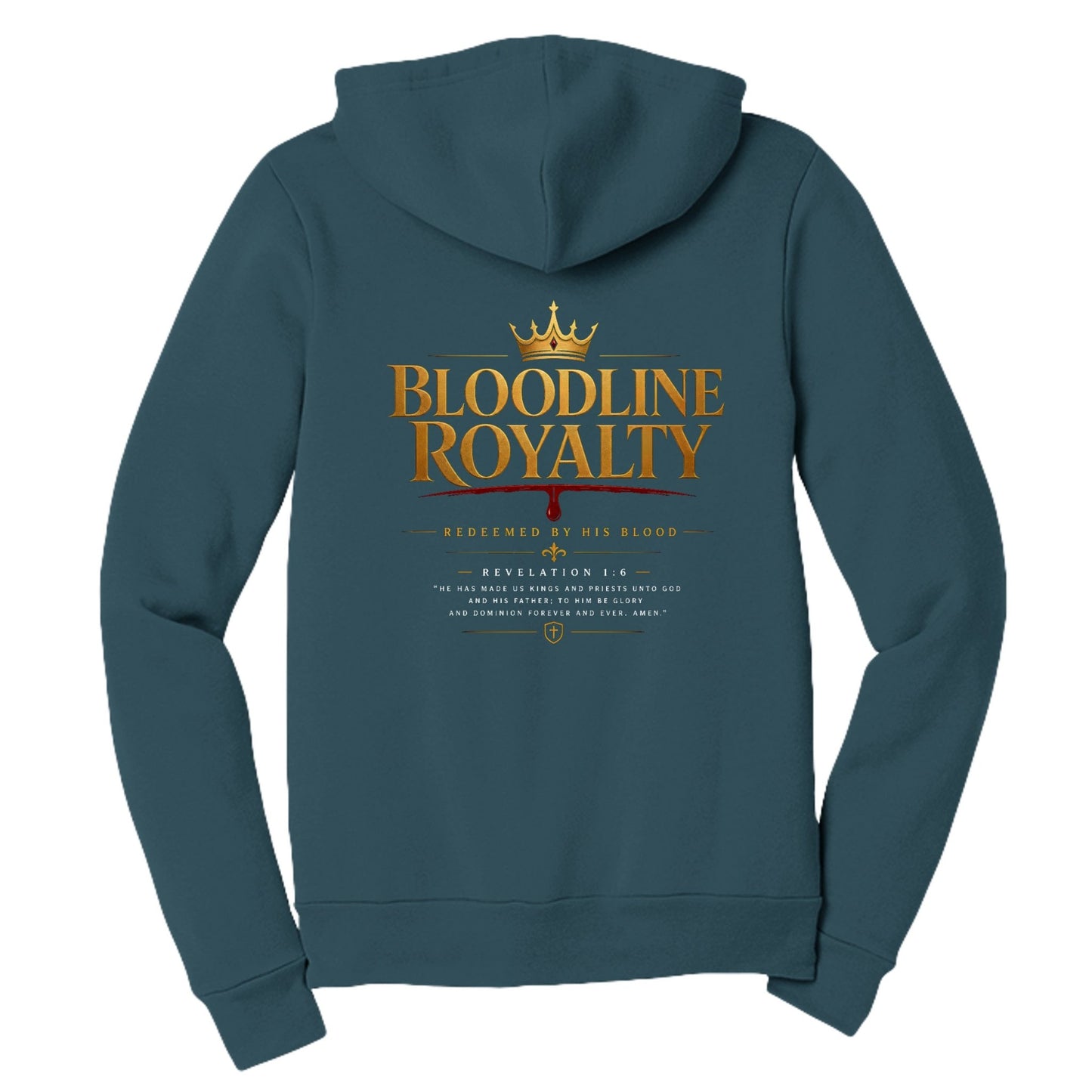 Bloodline Royalty Women’s Christian Full‑Zip Hooded Sweatshirt - ClaimedbyGodDesigns