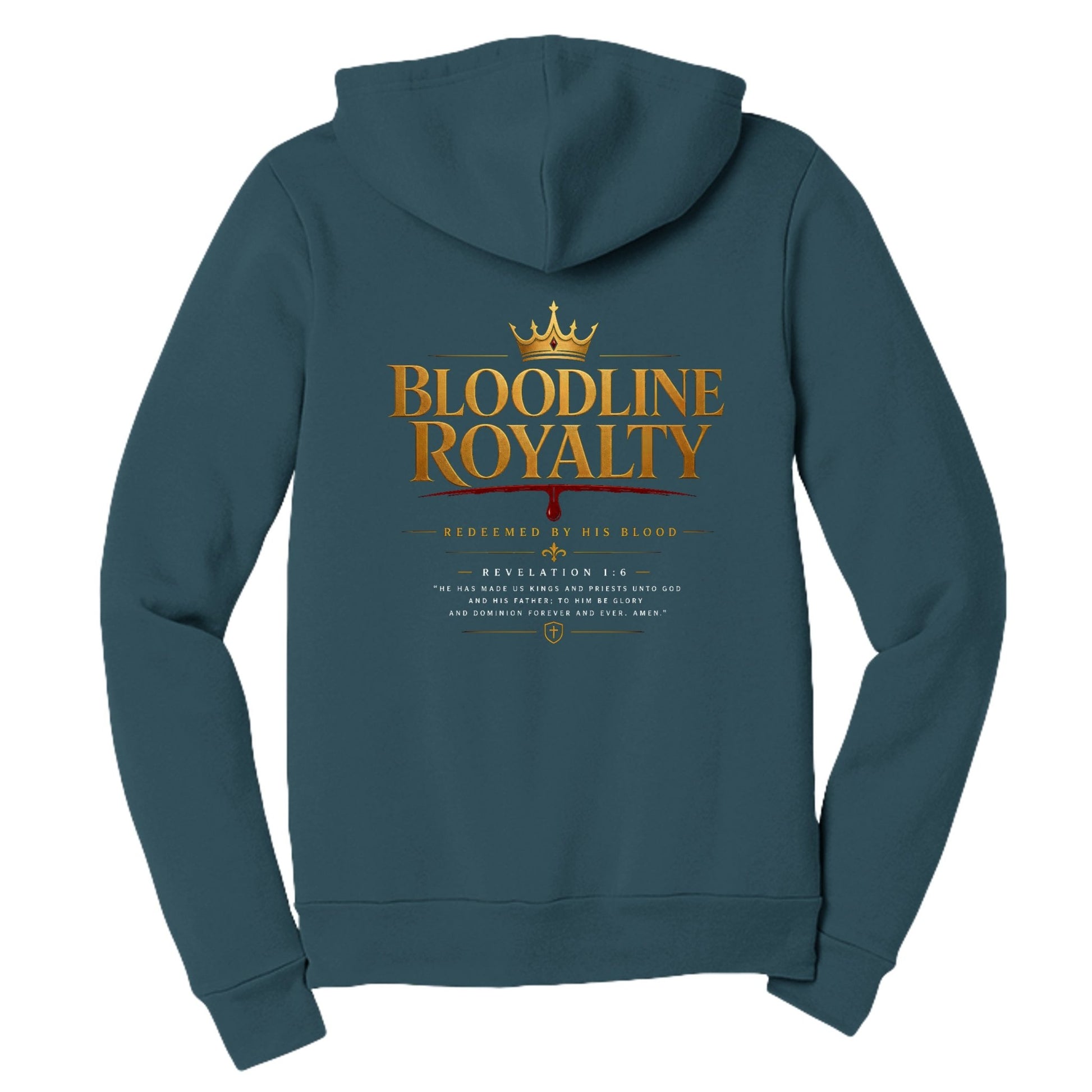 Bloodline Royalty Women’s Christian Full‑Zip Hooded Sweatshirt - ClaimedbyGodDesigns