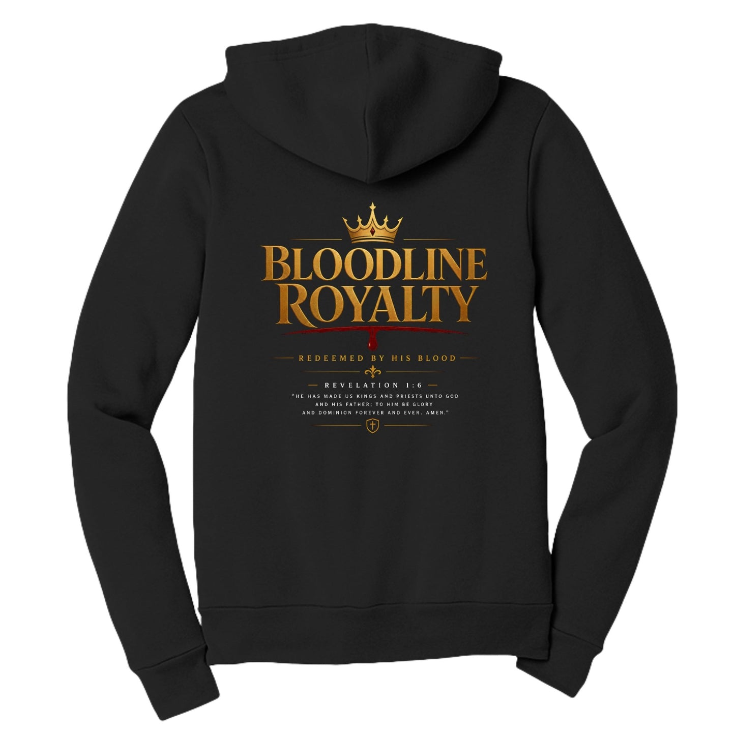 Bloodline Royalty Women’s Christian Full‑Zip Hooded Sweatshirt - ClaimedbyGodDesigns