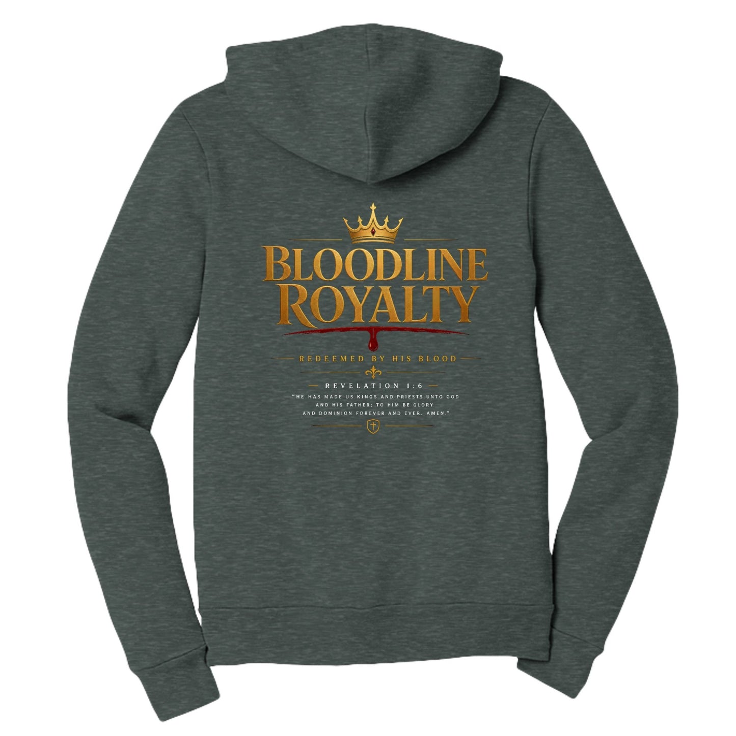 Bloodline Royalty Women’s Christian Full‑Zip Hooded Sweatshirt - ClaimedbyGodDesigns