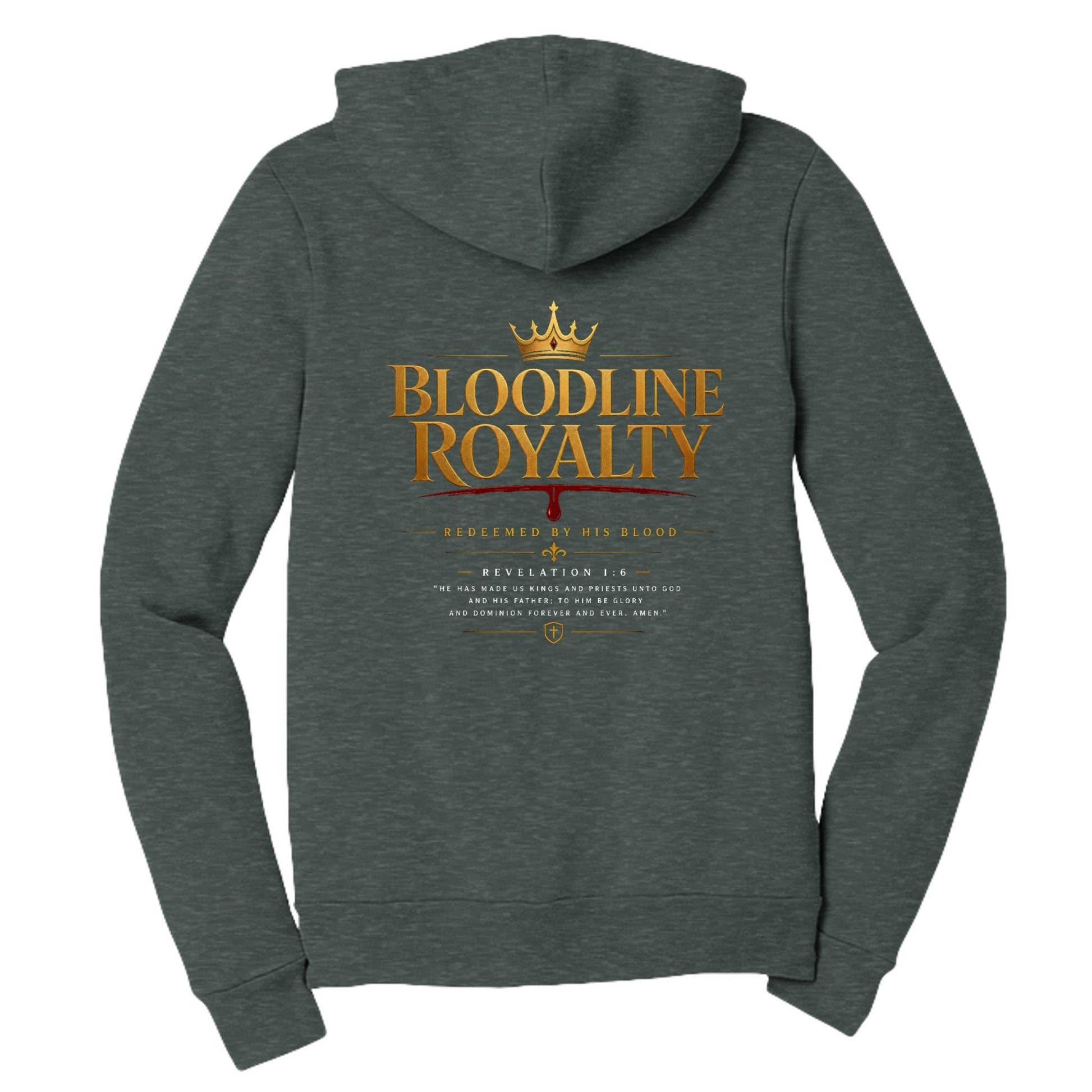 Bloodline Royalty Women’s Christian Full‑Zip Hooded Sweatshirt - ClaimedbyGodDesigns
