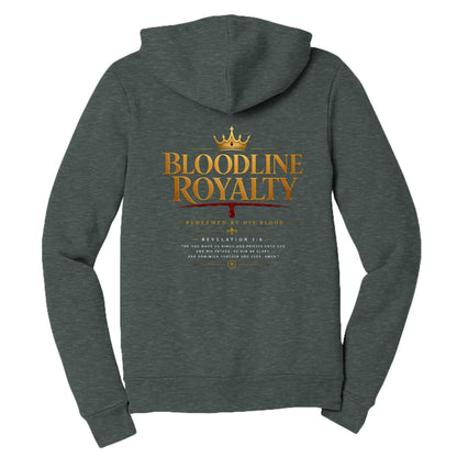 Bloodline Royalty Women’s Christian Full‑Zip Hooded Sweatshirt - ClaimedbyGodDesigns