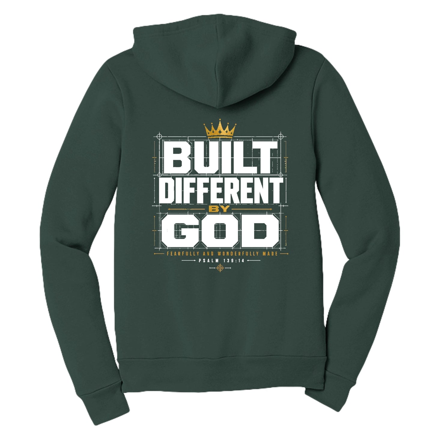 Built Different By God Women’s Christian Full‑Zip Hooded Sweatshirt - ClaimedbyGodDesigns