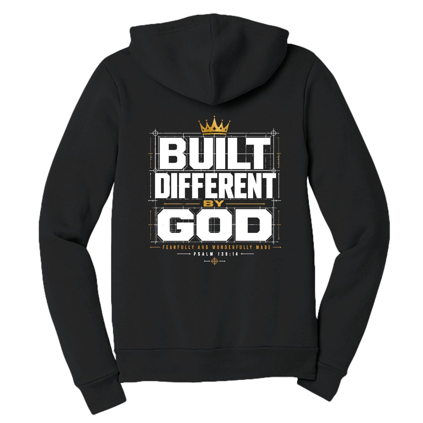 Built Different By God Women’s Christian Full‑Zip Hooded Sweatshirt - ClaimedbyGodDesigns
