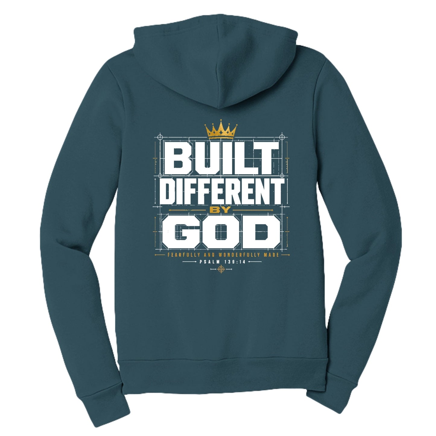 Built Different By God Women’s Christian Full‑Zip Hooded Sweatshirt - ClaimedbyGodDesigns