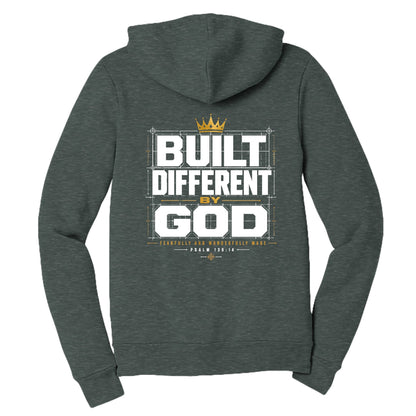 Built Different By God Women’s Christian Full‑Zip Hooded Sweatshirt - ClaimedbyGodDesigns