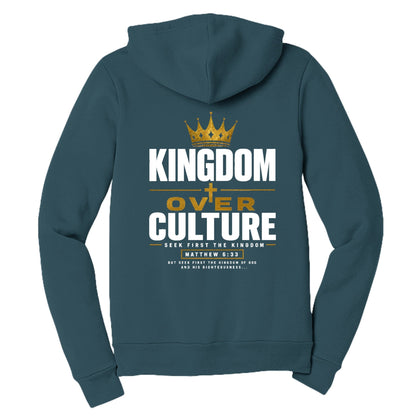 Kingdom Over Culture Women’s Christian Full‑Zip Hooded Sweatshirt - ClaimedbyGodDesigns