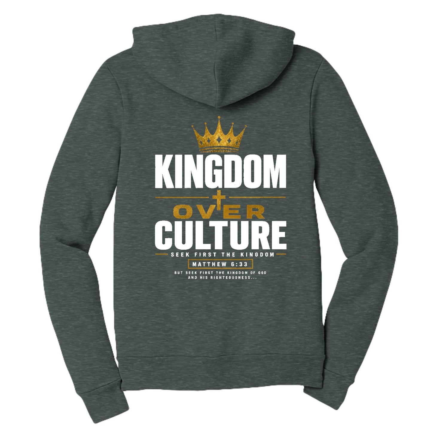 Kingdom Over Culture Women’s Christian Full‑Zip Hooded Sweatshirt - ClaimedbyGodDesigns