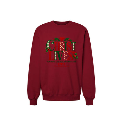 Christ Lives Unisex Christian Christmas Pullover Sweatshirt - ClaimedbyGodDesigns