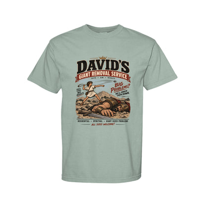 David's Giant Removal Service Funny Christian T-Shirt - Claimed by God Designs