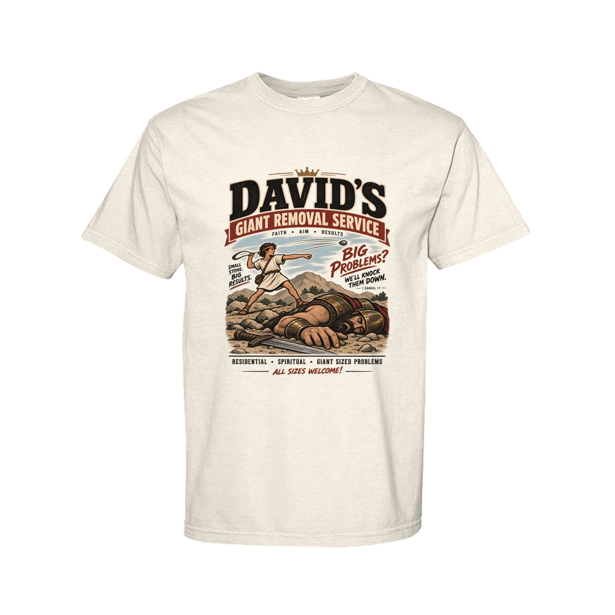 David's Giant Removal Service Funny Christian T-Shirt