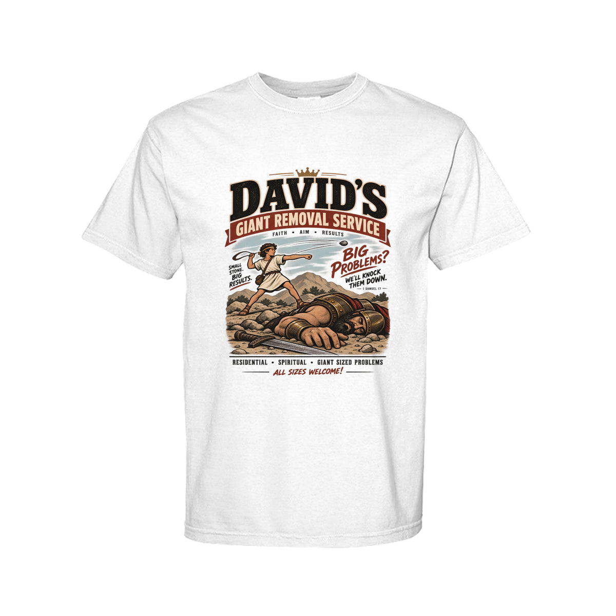 David's Giant Removal Service Funny Christian T-Shirt