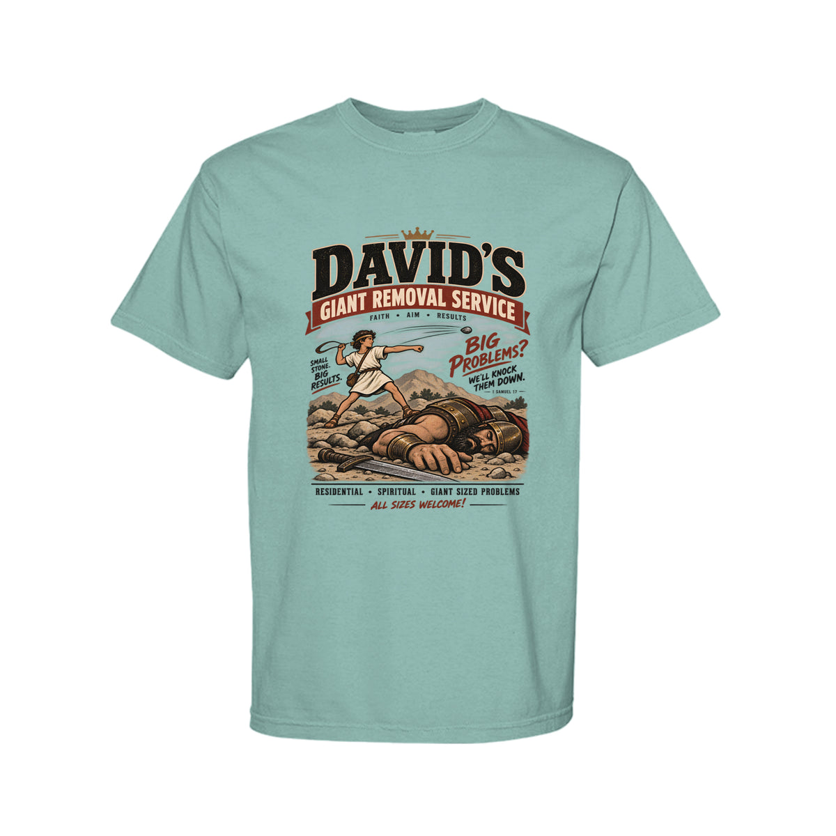 David's Giant Removal Service Funny Christian T-Shirt